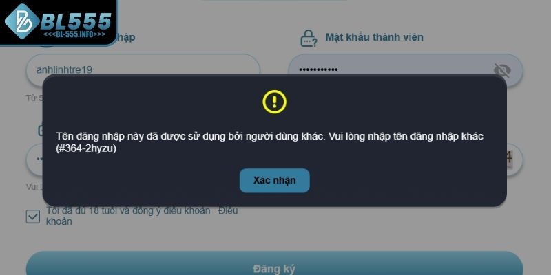 Những lỗi thường gặp khi đăng ký BL555 và cách khắc phục